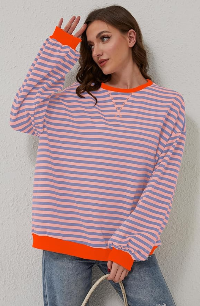 Anna - Gestreifte Oversized-Pullover