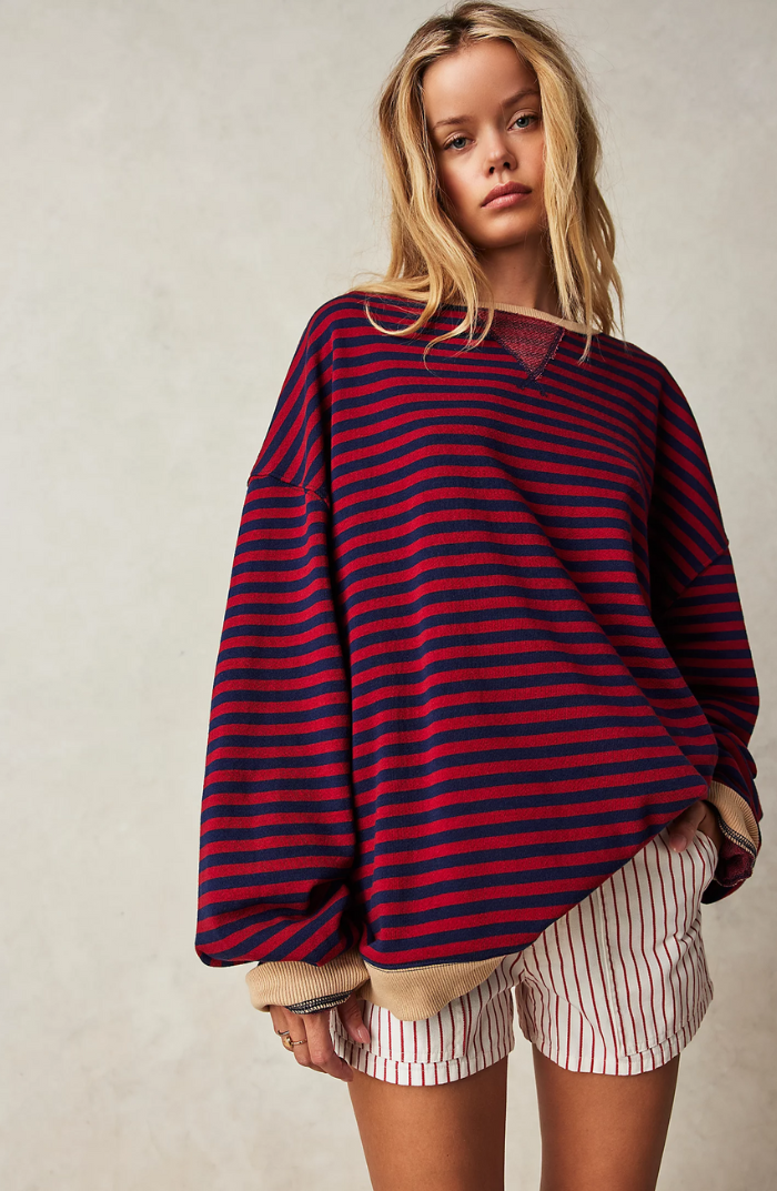 Anna - Gestreifte Oversized-Pullover