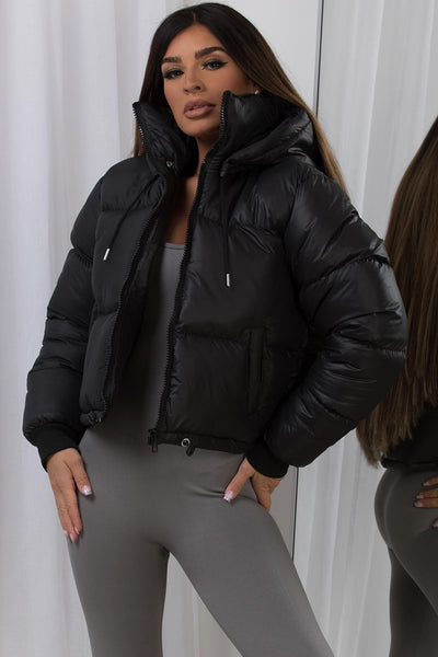 Maria - Pufferjacke mit Kapuze Schwarz